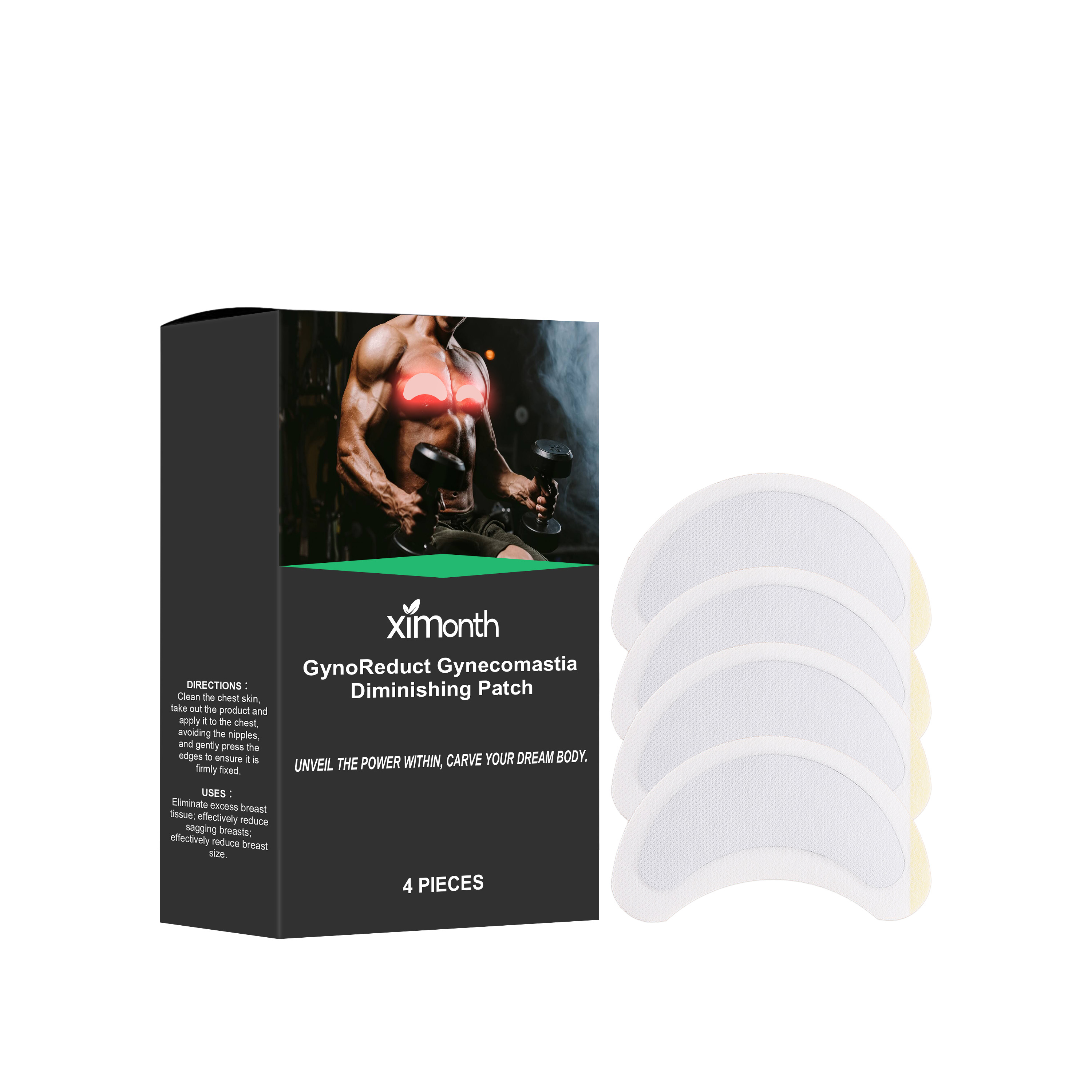 Ximonth Men's Chest Care Patch, Gentle Nourishing Lift Men's Chest Massage Firming Elasticity